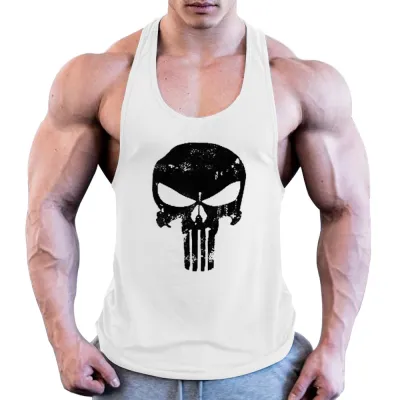 Men Casual Retro Skull Print Vest