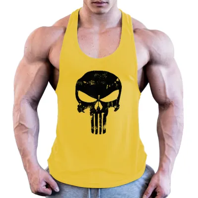 Men Casual Retro Skull Print Vest
