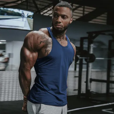 Men Casual Solid Color Cotton Sports Vest Fit Type
