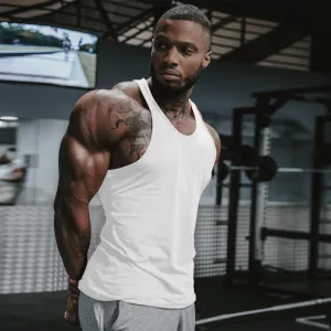 Men Casual Solid Color Cotton Sports Vest Fit Type