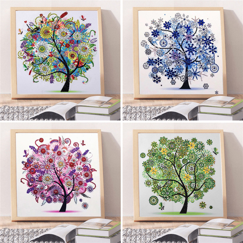 Wholesale Four Seasons Rich Tree Special-Shaped Diamond Painting 5  Landscape Stickers Diamond Hanging Picture