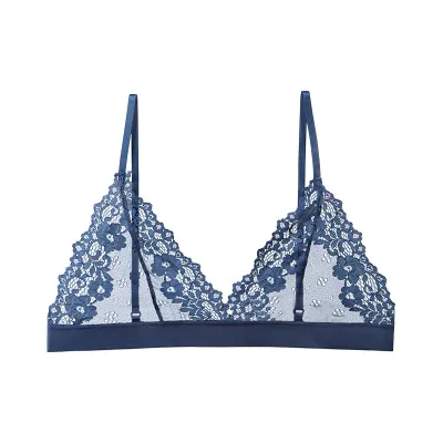 Women's Sexy Full Lace Rimless Triangle Cup Bra
