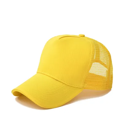Pure Cotton Five-Piece Mesh Cap Solid Color Light Plate Breathable Sunscreen Cap for Teenager Youth Middle Age Unisex