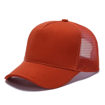 Pure Cotton Five-Piece Mesh Cap Solid Color Light Plate Breathable Sunscreen Cap for Teenager Youth Middle Age Unisex