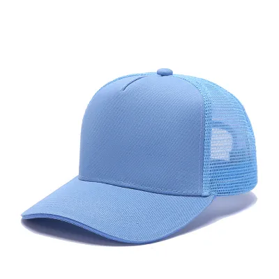 Pure Cotton Five-Piece Mesh Cap Solid Color Light Plate Breathable Sunscreen Cap for Teenager Youth Middle Age Unisex