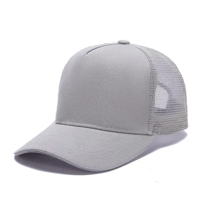 Pure Cotton Five-Piece Mesh Cap Solid Color Light Plate Breathable Sunscreen Cap for Teenager Youth Middle Age Unisex