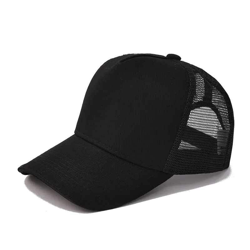 Pure Cotton Five-Piece Mesh Cap Solid Color Light Plate Breathable Sunscreen Cap for Teenager Youth Middle Age Unisex