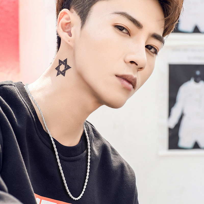 Wholesale Men Simple Single Chain Silver-Plated Flash Twist