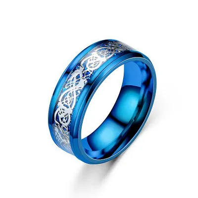 Men's Fashion Titanium Stainless Steel Dragon Slice Ring