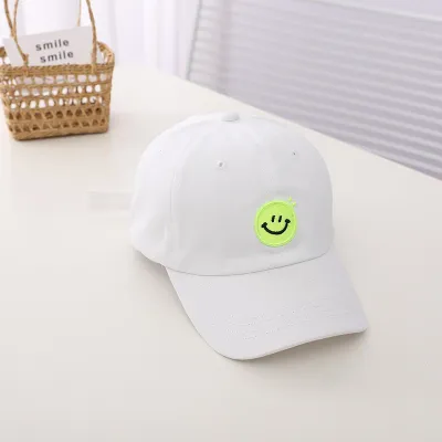 Children Kids Baby Fashion Girls Boys Embroidery Smiley Peaked Cotton Dome Cap