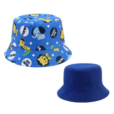 Children Kids Baby Unisex Cartoon Animal Print Flat Top Sunscreen Hat