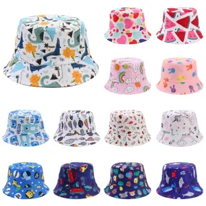 Children Kids Baby Unisex Cartoon Animal Print Flat Top Sunscreen Hat