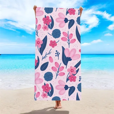 Double-Sided Fleece Quick-Drying Microfiber Printed Beach Towel For Women