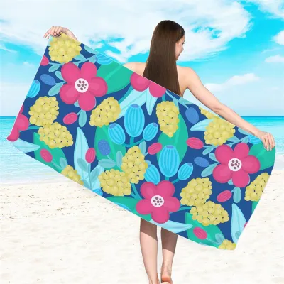 Double-Sided Fleece Quick-Drying Microfiber Printed Beach Towel For Women