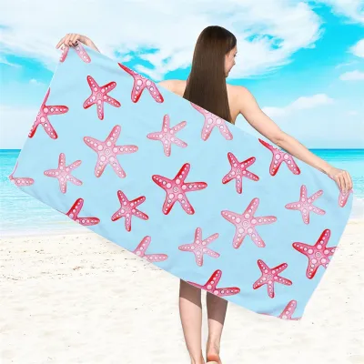 Double-Sided Fleece Quick-Drying Microfiber Printed Beach Towel For Women