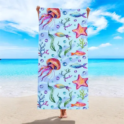 Double-Sided Fleece Quick-Drying Microfiber Printed Beach Towel For Women