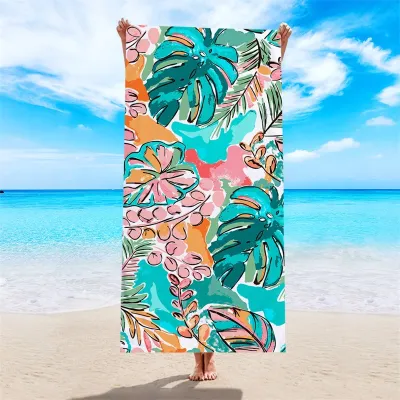 Double-Sided Fleece Quick-Drying Microfiber Printed Beach Towel For Women