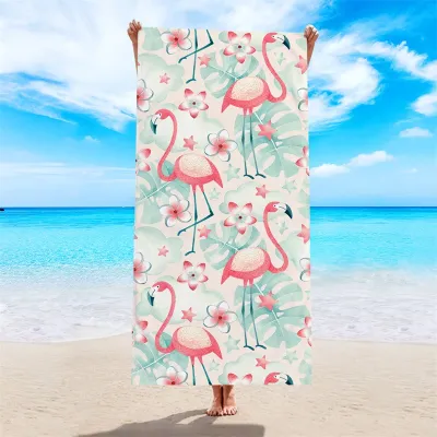 Double-Sided Fleece Quick-Drying Microfiber Printed Beach Towel For Women