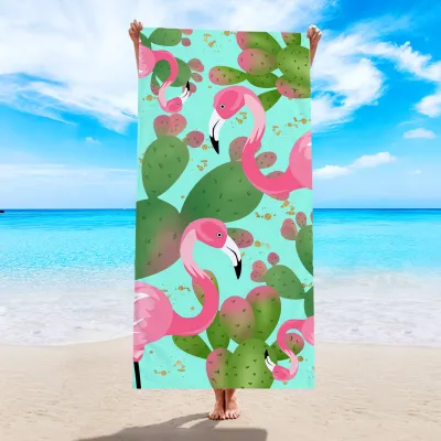 Microfiber Absorbent Flamingo Digital Printing Beach Towel