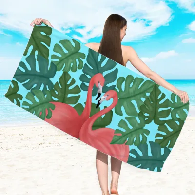 Microfiber Absorbent Flamingo Digital Printing Beach Towel
