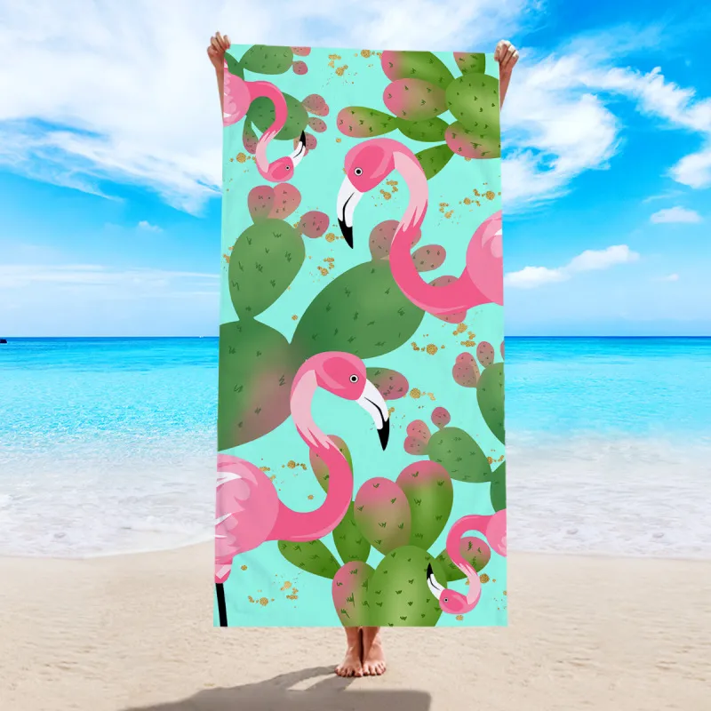 Microfiber Absorbent Flamingo Digital Printing Beach Towel