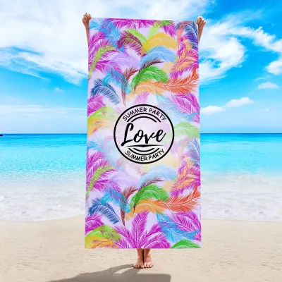 Digital Sublimation Printing Quick Dry Microfiber Beach Towel - Water Absorbent Superfine Fiber