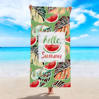 Digital Sublimation Printing Quick Dry Microfiber Beach Towel - Water Absorbent Superfine Fiber