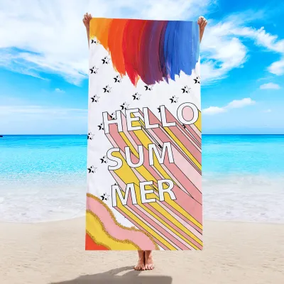 Digital Sublimation Printing Quick Dry Microfiber Beach Towel - Water Absorbent Superfine Fiber