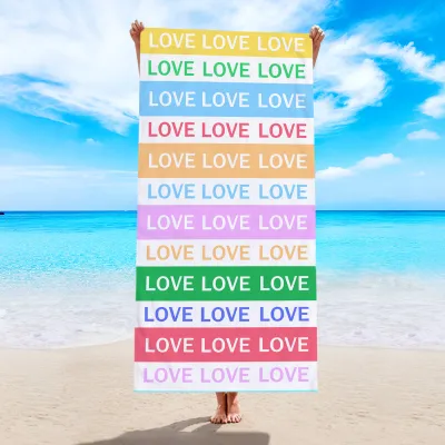 Digital Sublimation Printing Quick Dry Microfiber Beach Towel - Water Absorbent Superfine Fiber