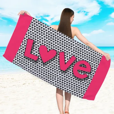 Digital Sublimation Printing Quick Dry Microfiber Beach Towel - Water Absorbent Superfine Fiber