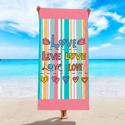 Digital Sublimation Printing Quick Dry Microfiber Beach Towel - Water Absorbent Superfine Fiber