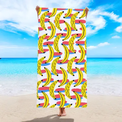Microfiber Multicolor Coconut Tree Digital Printing Beach Towel for Women