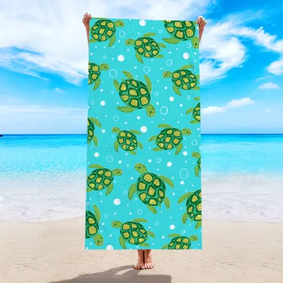 Microfiber Multicolor Coconut Tree Digital Printing Beach Towel for Women