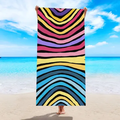 Microfiber Multicolor Coconut Tree Digital Printing Beach Towel for Women