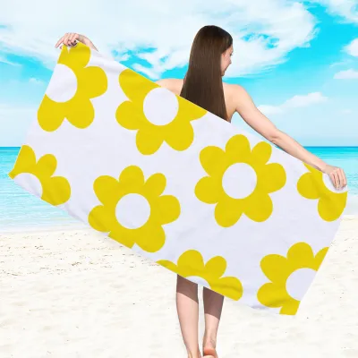 Reversible Terry Microfiber Print Beach Towel for Women