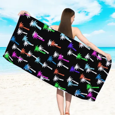 Reversible Terry Microfiber Print Beach Towel for Women
