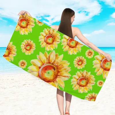 Reversible Terry Microfiber Print Beach Towel for Women