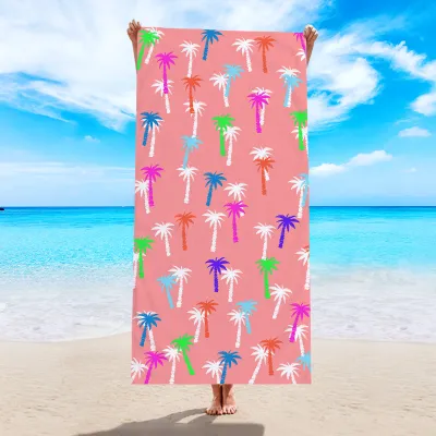Reversible Terry Microfiber Print Beach Towel for Women