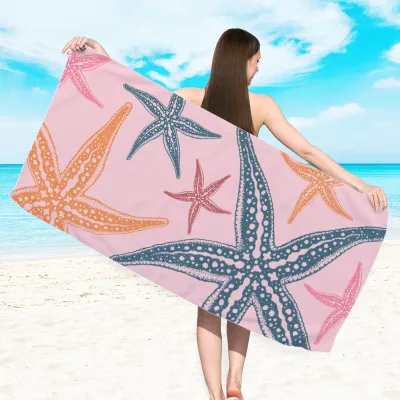 Reversible Terry Microfiber Print Beach Towel for Women