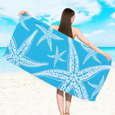 Reversible Terry Microfiber Print Beach Towel for Women