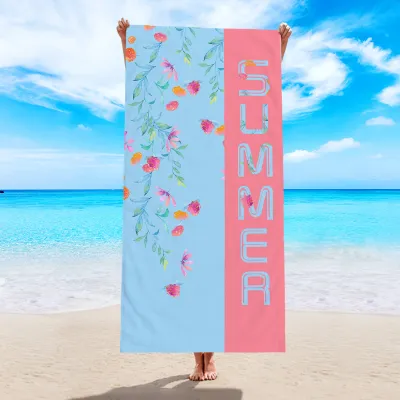 Reversible Terry Microfiber Print Beach Towel for Women