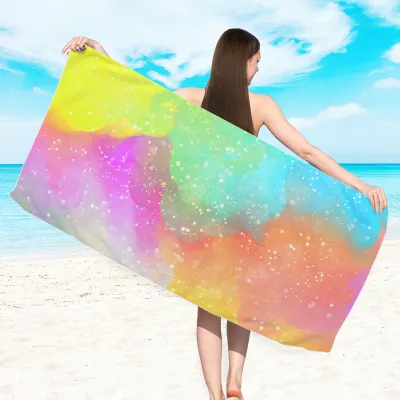 Reversible Terry Microfiber Print Beach Towel for Women
