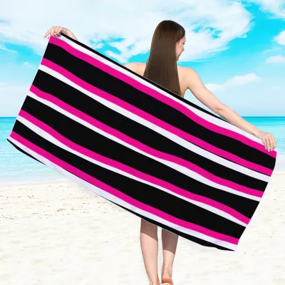 Reversible Terry Microfiber Print Beach Towel for Women