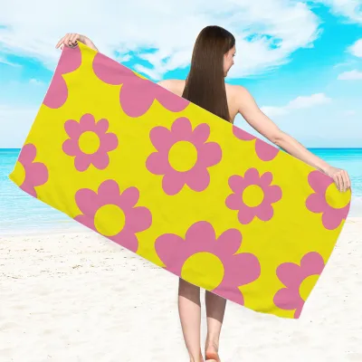 Reversible Terry Microfiber Print Beach Towel for Women