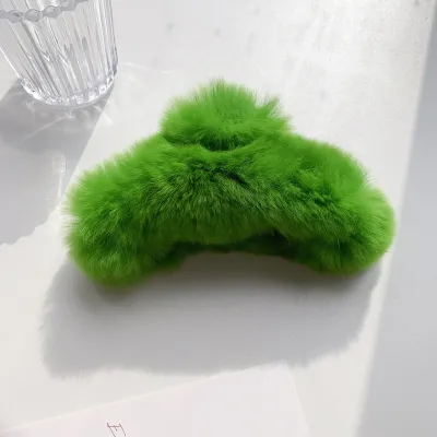 Wholesale Women Cute Plush Solid Color Hair Clip Hair Accessories