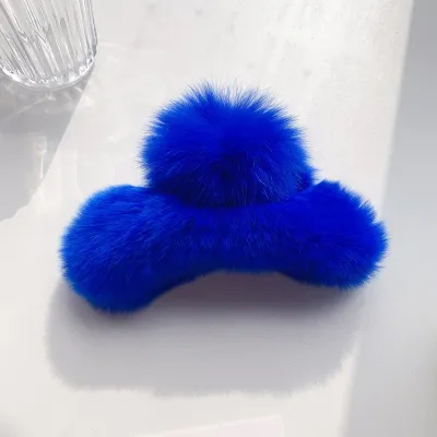 Wholesale Women Cute Plush Solid Color Hair Clip Hair Accessories