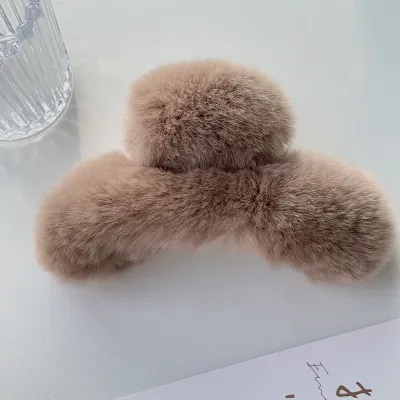 Wholesale Women Cute Plush Solid Color Hair Clip Hair Accessories