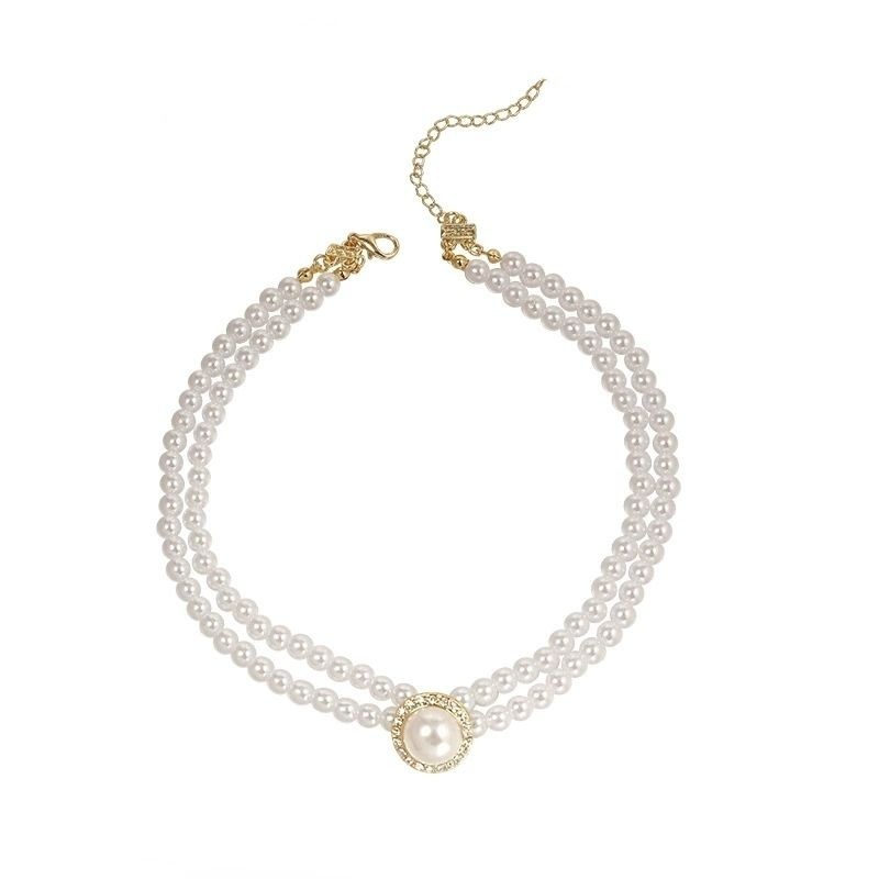 Wholesale Women Vintage Elegant Pearl Necklace Temperament