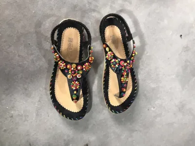 Women Fashion Boho Flats Flip Flop Roman Peep Toe Sandals
