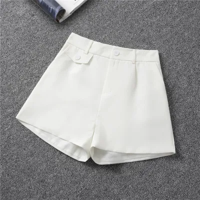Women Solid Color High Waist Loose Wide-Leg Casual Shorts Large Size